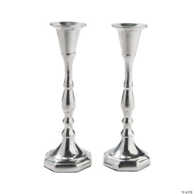 silver wedding candle holders